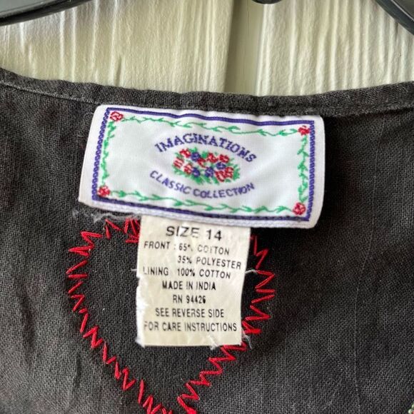 Vintage Tapestry Teddy Bear Vest Size 14 Kids, Fits Women’s XS, Heart Patch - Picture 2 of 6